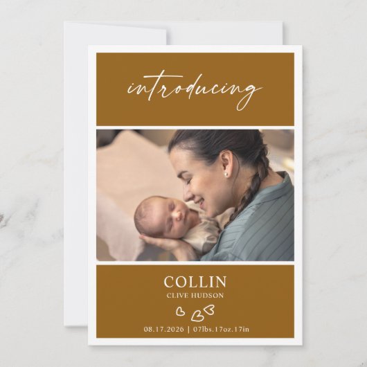 Introducing Baby Photo Collage Announcement Card 招待状 (正面)