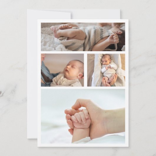 Introducing Baby Photo Collage Announcement Card 招待状 (裏面)