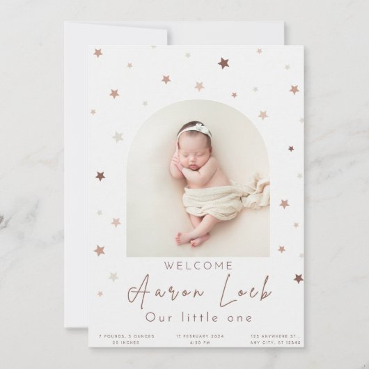 Introducing Our Little Miracle: [ベビーの名前] Has 案内状 (正面)