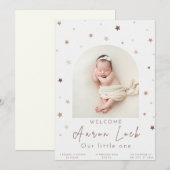 Introducing Our Little Miracle: [ベビーの名前] Has 案内状 (正面/裏面)