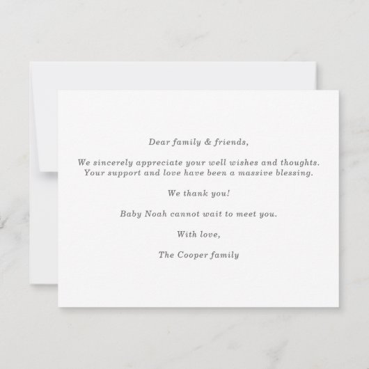 Introducing Our Sweet Baby Photo Announcement Card (裏面)