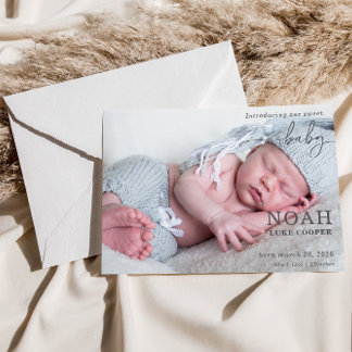 Introducing Our Sweet Baby Photo Announcement Card