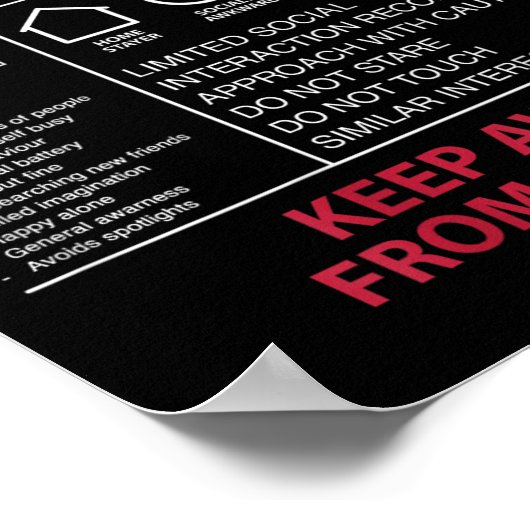 Introvert 100% Loner Keep Away From People - Intro ポスター (角)