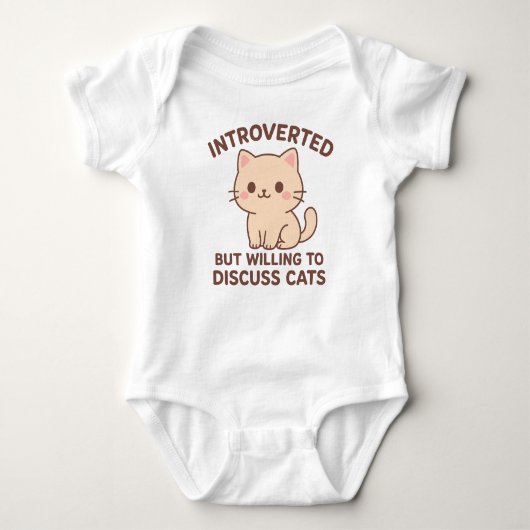  Introvert But Discuss Cats Baby One-Pieces ベビーボディスーツ (正面)