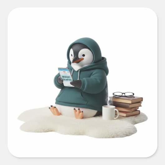 Introvert But Will Text Sticker スクエアシール (正面)