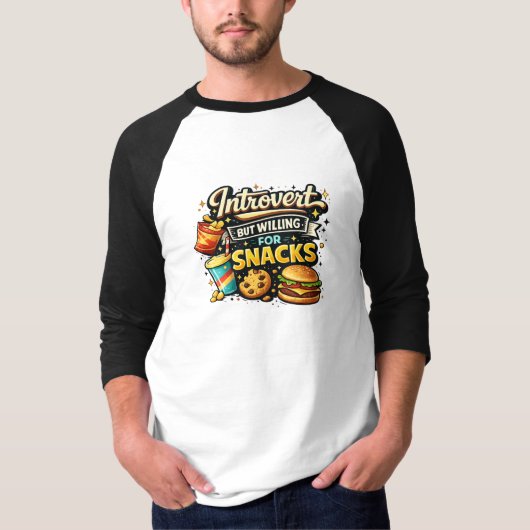 Introvert But Willing For Snacks Tシャツ (正面)