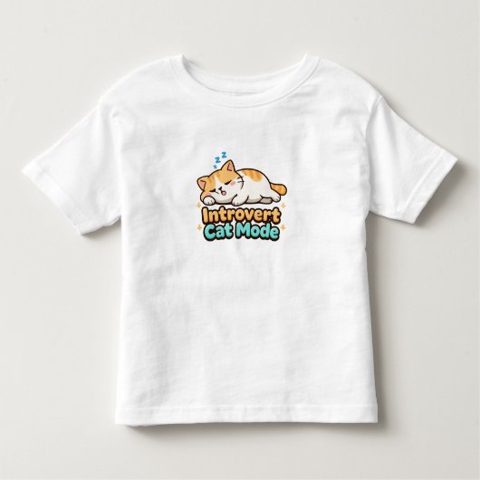 Introvert Cat Mode Funny  トドラーTシャツ (正面)