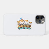 Introvert Cat Mode Funny Case-Mate iPhoneケース (裏面(横))