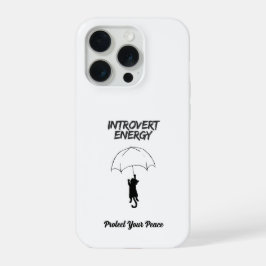 Introvert Energy – Editable Quote Cat iPhone Case 15 Proケース
