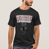 Introvert - Extrovert - Catrovert Cute Cat Tシャツ (正面)
