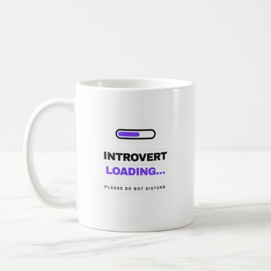 Introvert Loading Funny Mug コーヒーマグカップ (左)