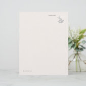 Introvert Minimal Line Art Solitude Journal レターヘッド (スタンド正面)