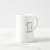 Introvert Minimalist Line Art Coffee Mug ボーンチャイナマグカップ (正面右)