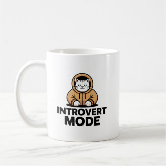 Introvert Mode Cat Mug–Cozy Minimalist Coffee Cup コーヒーマグカップ