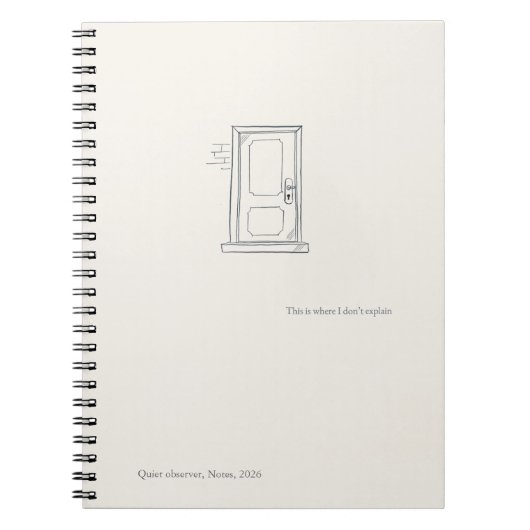 Introvert Quiet Solitude Closed Door Notebook ノートブック (正面)