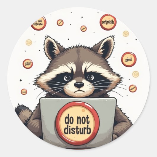 Introvert Social Media Avoidance Humor Sticker Do  ラウンドシール (正面)
