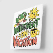 Introvert Sunshine Break スクエア壁時計 (傾斜)