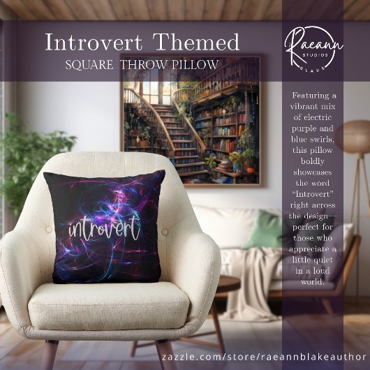 Introvert Themed Abstract Design Square Throw Pill クッション