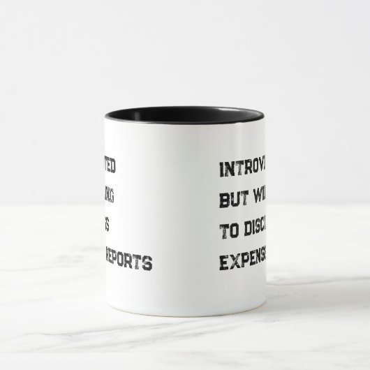 Introverted Accountant Funny Quote Coffee Mug マグカップ (中央)