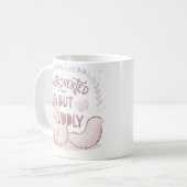 Introverted but Cuddly Mug – Cute Pink Cat Design コーヒーマグカップ (正面左)