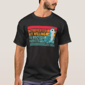 Introverted But Parrots Blue Monk Parakeet Quaker Tシャツ (正面)