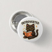 Introverted But Willing To Discuss Cats 缶バッジ (正面&裏面)