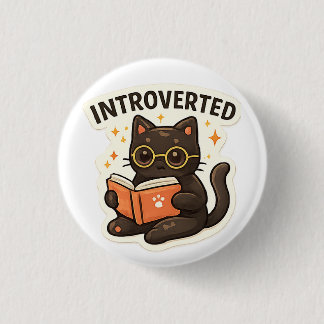 Introverted But Willing To Discuss Cats 缶バッジ