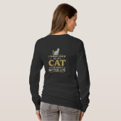 Introverted But Willing To Discuss Cats Funny Cat  Tシャツ (裏面フル)