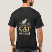 Introverted But Willing To Discuss Cats Funny Cat  Tシャツ (裏面)