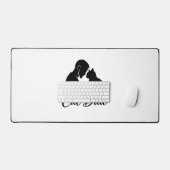 Introverted Cat Dad Vintage Silhouette Minimalist  デスクマット (キーボード&マウス)