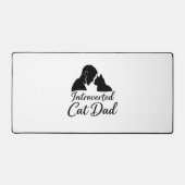Introverted Cat Dad Vintage Silhouette Minimalist  デスクマット (正面)