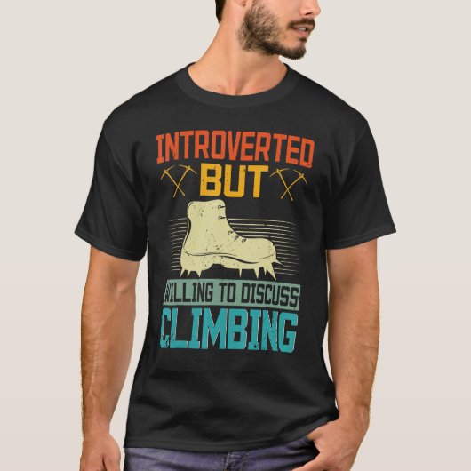 Introverted Climber Vintage Rock Climbing Boulderi Tシャツ (正面)