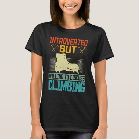 Introverted Climber Vintage Rock Climbing Boulderi Tシャツ (正面)