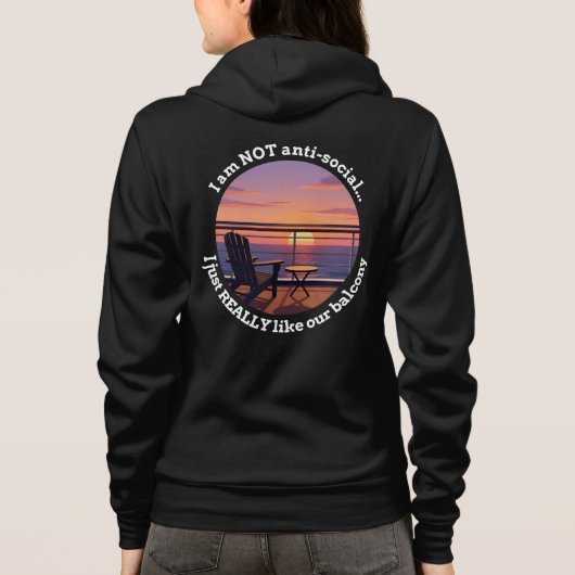Introverted Cruise Spouse Balcony Premium Hoodie パーカ (裏面)