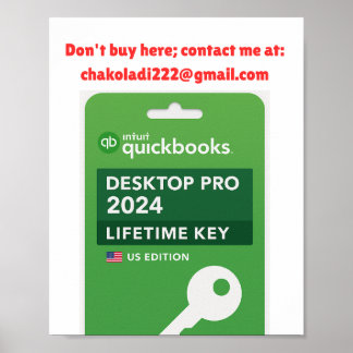 Intuit Quickbooks デスクトップ プロ エディション 2024 キー ポスター