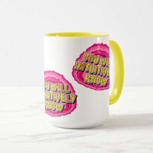 Intuitively Know Geode 12 Step AA Recovery Slogan マグカップ (正面右)