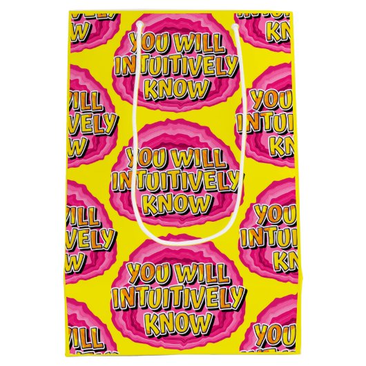 Intuitively Know Geode 12 Step AA Recovery Slogan ミディアムペーパーバッグ (裏面)