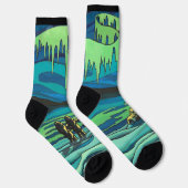 Inuit Love Socks Tribal Aurora Art Socks ソックス (右)