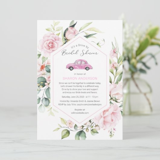 INVを通してベビーシャワーフローラを運転 招待状 (スタンド正面)