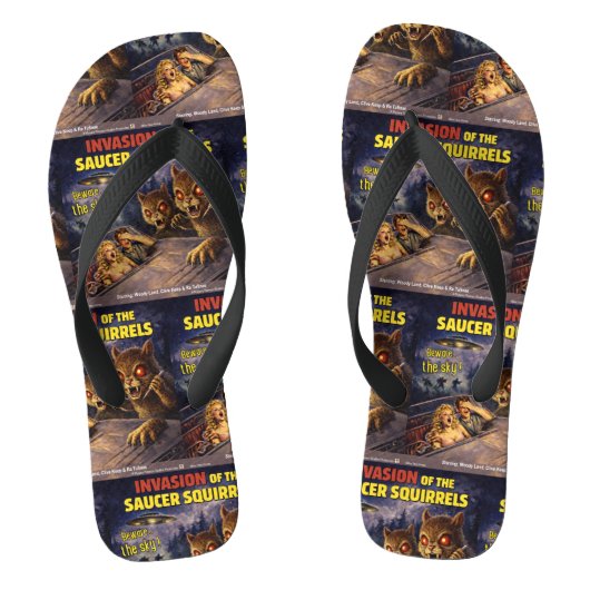 Invasion of the Saucer Squirrels ビーチサンダル (フットベッド)