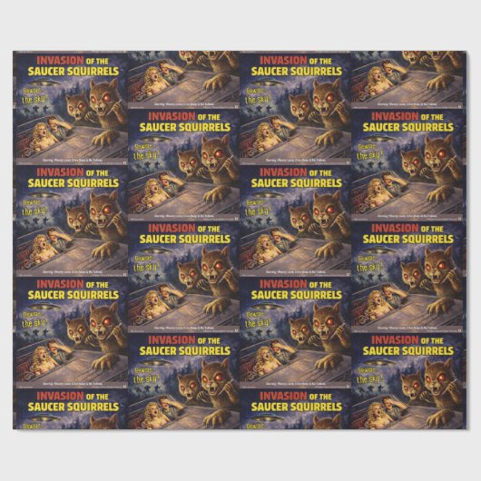 Invasion of the Saucer Squirrels ラッピングペーパー (フラット)