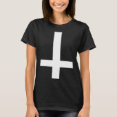 Inverted Cross Upside Down Satan Antichrist Atheis Tシャツ (正面)