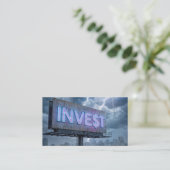 INVESTと表示されるネオンビルボード 名刺 (スタンド正面)
