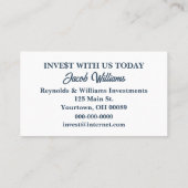 INVESTと表示されるネオンビルボード 名刺 (裏面)