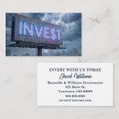 INVESTと表示されるネオンビルボード 名刺 (正面/裏面)