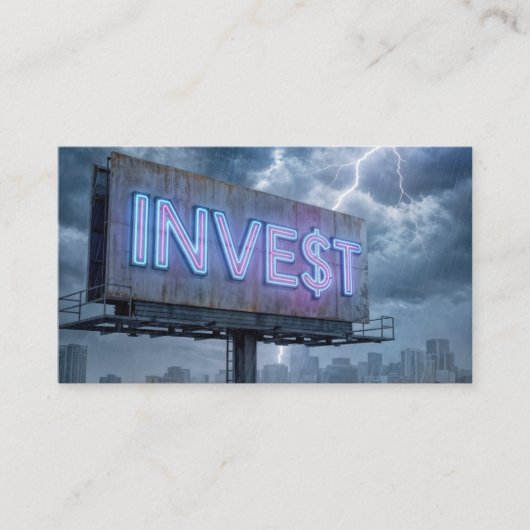 INVESTと表示されるネオンビルボード 名刺 (正面)