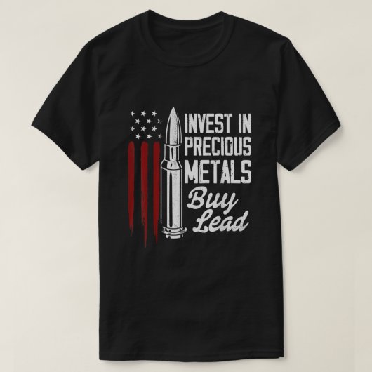 Invest In Metals 大切 Gun Rights Bullet and Ame Tシャツ (デザイン正面)