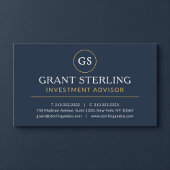 Investment Advisor Navy Blue Gold Luxury 名刺