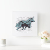 Investor Bull and Bear Market Clock スクエア壁時計 (ホーム)