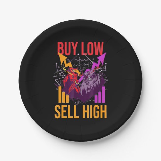 Investor Buy Low Sell High ペーパープレート (正面)